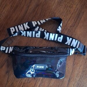 PINK Victoria's Secret Iridescent Black Belt Bag